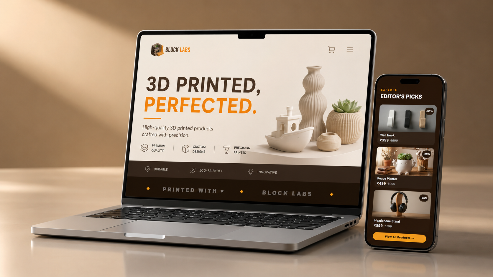 Block Labs 3D print e-commerce storefront