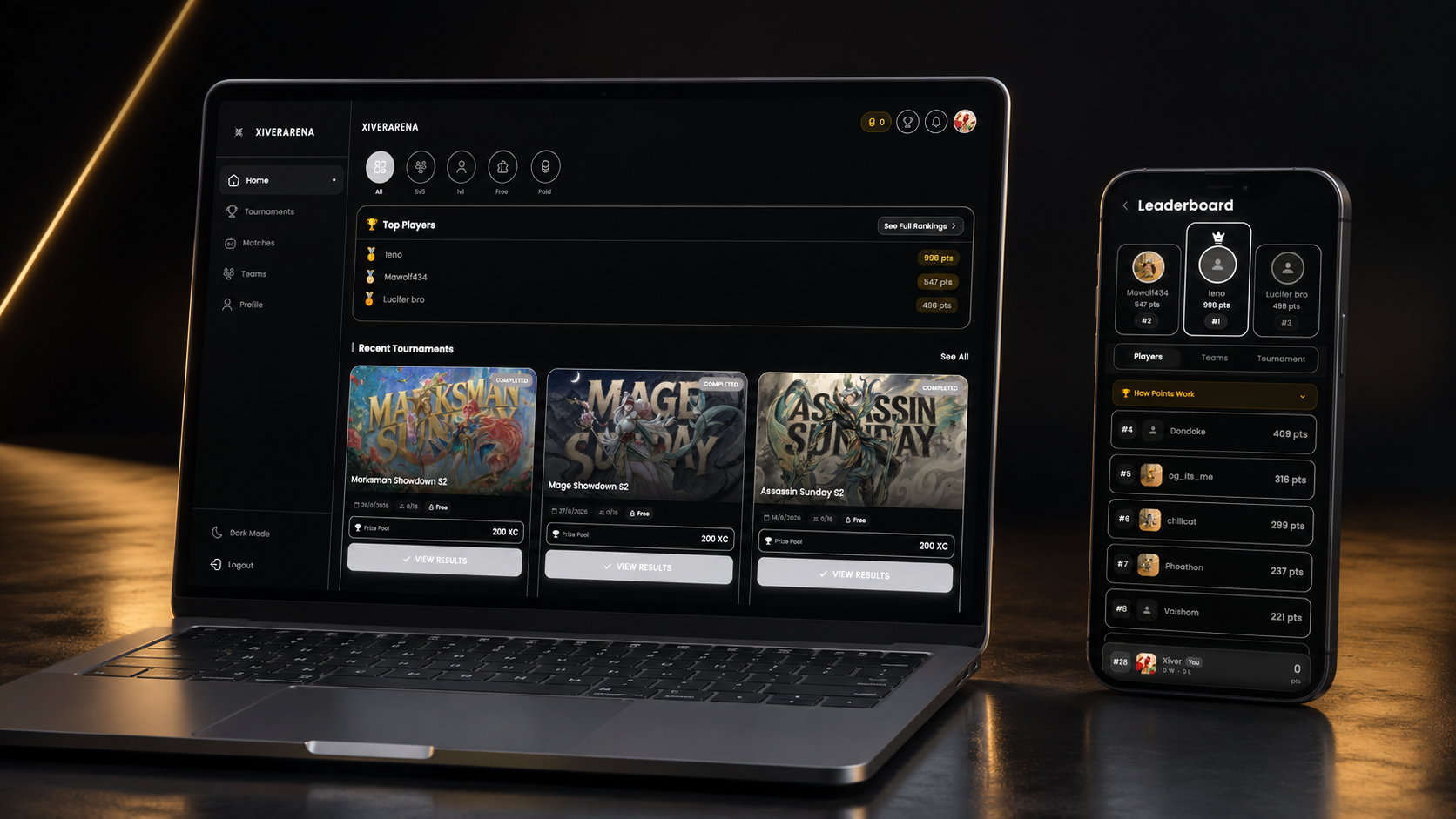 XiverArena gaming tournament platform